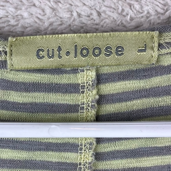 CUT LOOSE Linen Tunic Striped Top Large - Picture 8 of 14